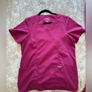 Cherokee Workwear Wine Scrub Top & Bottoms